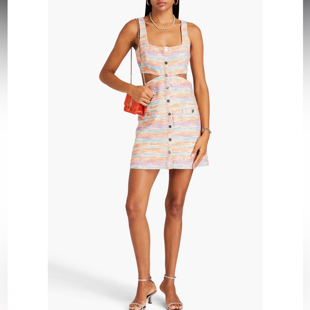 Maje Multicolor Metallic Cutout Dress XS